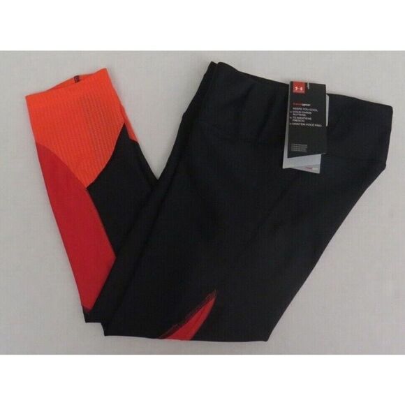Under Armour 1351181 Women's Sz XS Black/Versa Red Mileage Colorblock Capris - Picture 4 of 5